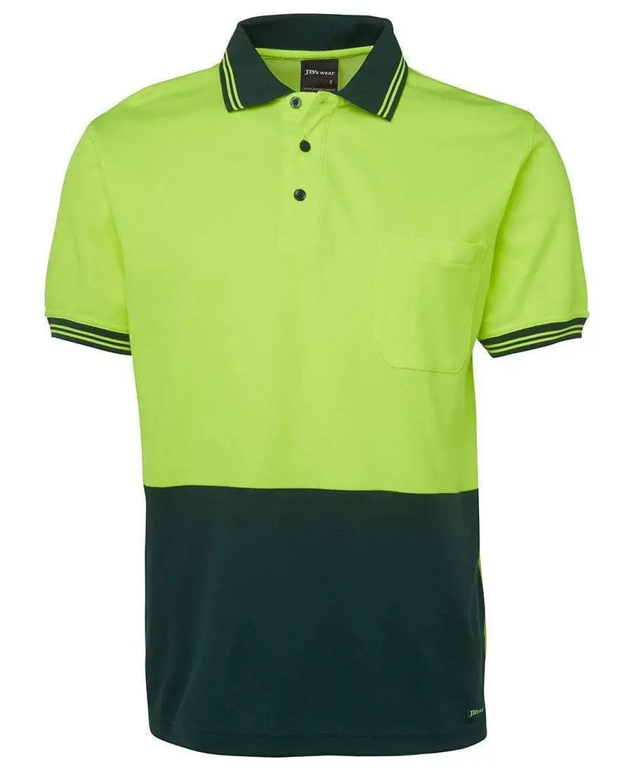 JB'S Hi-Vis Short Sleeve Cotton Back Polo 6HPS Metro Workwear.
